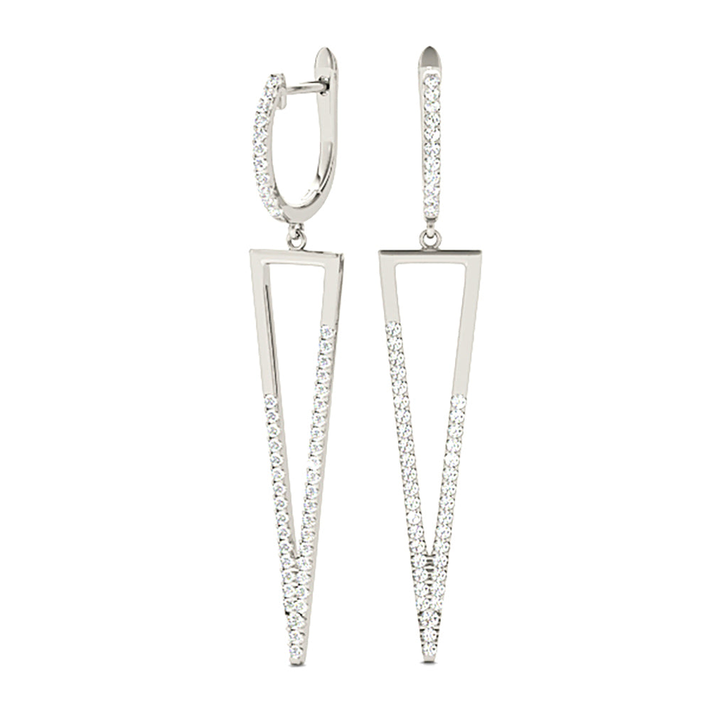 0.62 ctw Diamond Drop Modern Earrings-VIRABYANI